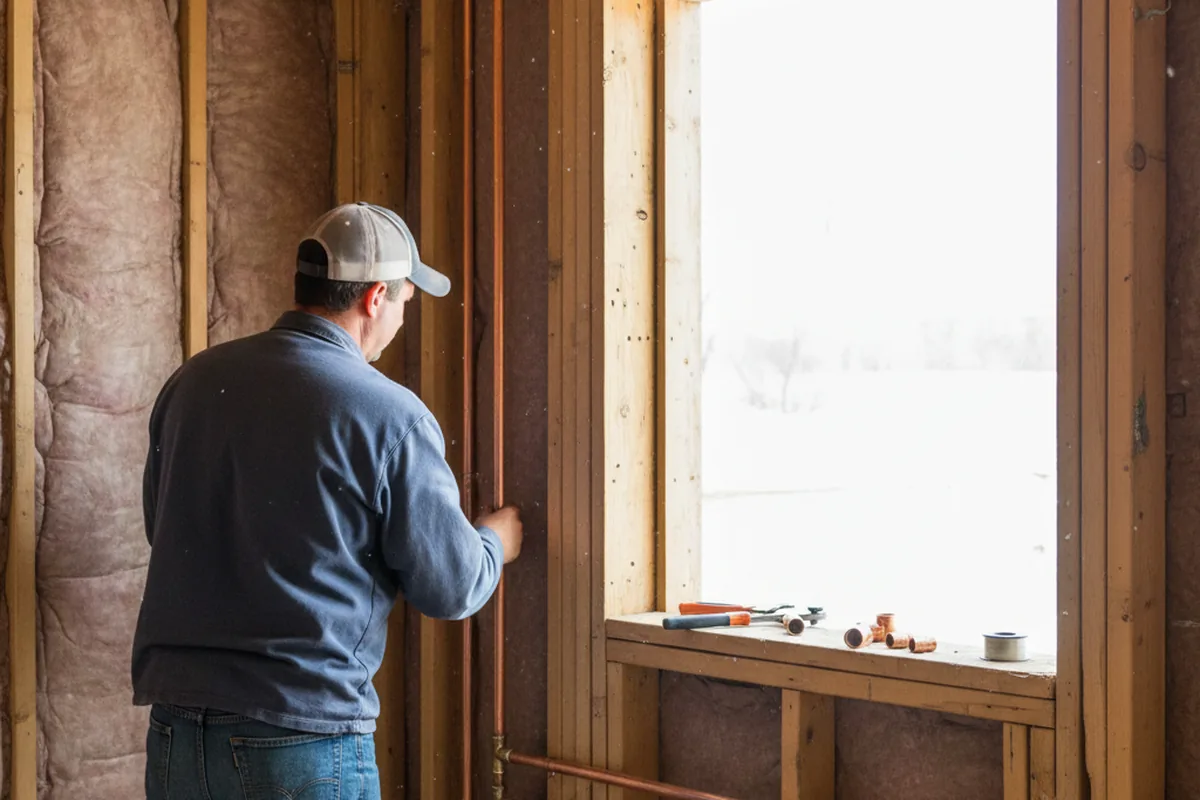 Licensed plumber running new copper supply lines in a Millville home